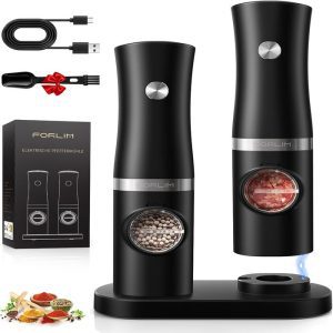 Moulin à Sel & Poivre Électrique Rechargeable USB – FORLIM (Acier Inoxydable, Meule Céramique)
